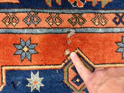 8’10”x11’ Hand-Knotted Wool Kazak Area Rug