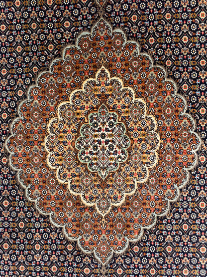 Hand-Knotted Persian Tabriz Mahi Rug - 5’x6’7”