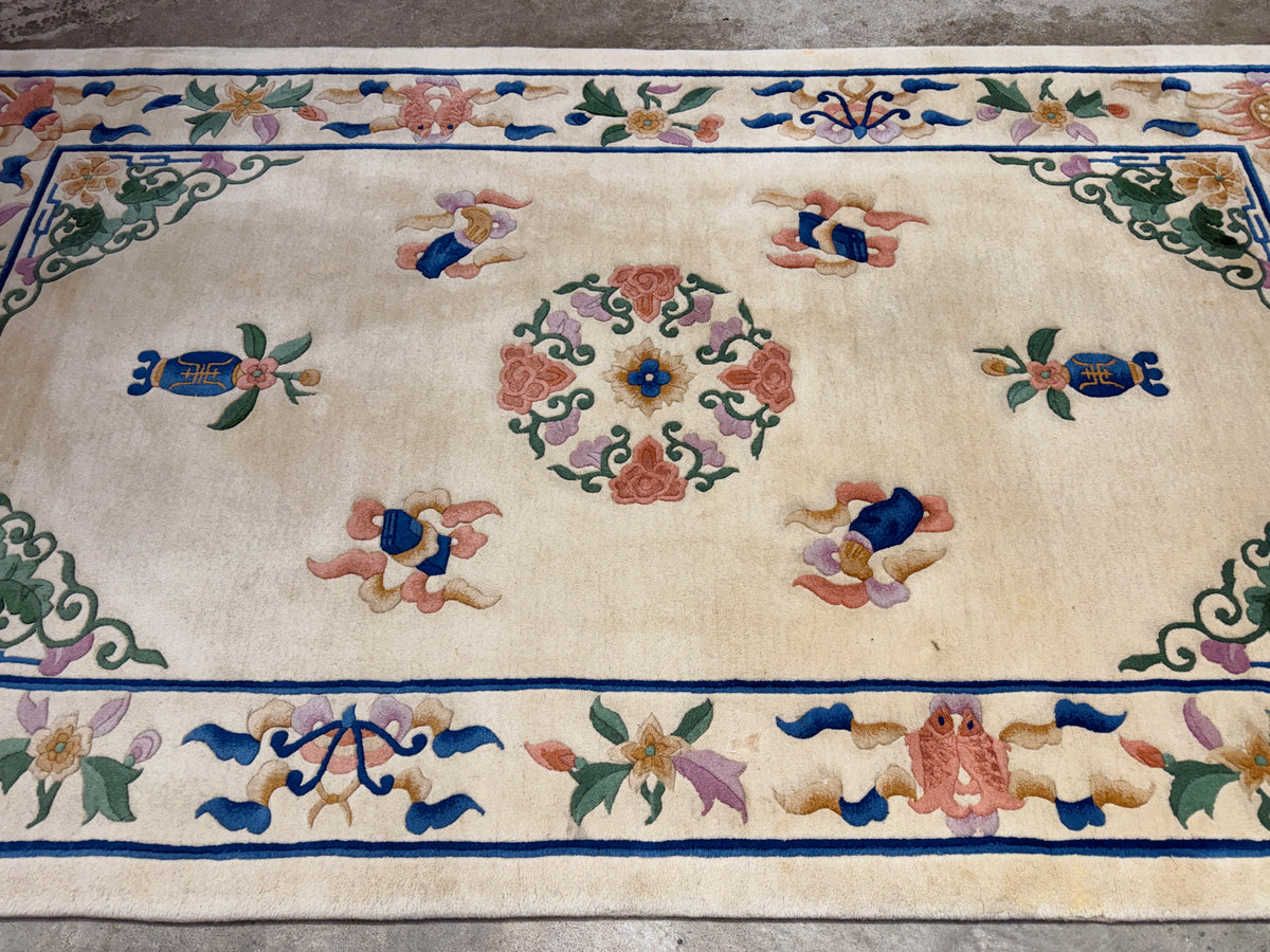 Hand-Knotted Art-Deco Rug - 4'x7'4"