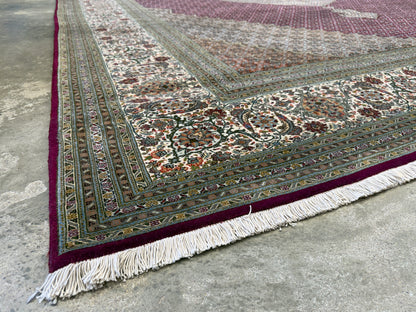 Hand-Knotted Persian Tabriz Mahi Rug - 10’x13’5”