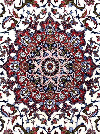 Hand-Knotted Persian Isfahan Rug - Signed Seirafian - 5’x7’4”