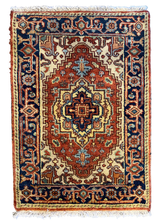 Hand-Knotted IndoHeriz Rug - 2’x3’