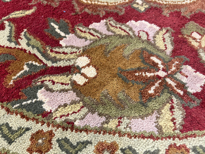 8’ Diameter Hand-Knotted Wool Indian Round Oriental Rug - 8x8 Handmade Carpet