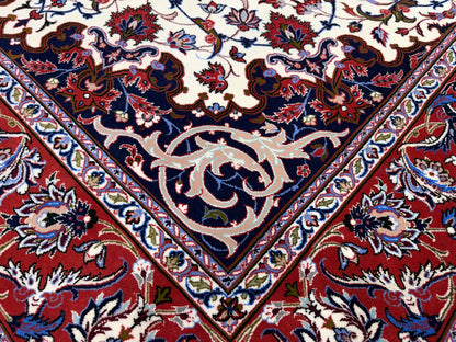 Hand-Knotted Persian Isfahan Rug - Signed Seirafian - 5’x7’4”