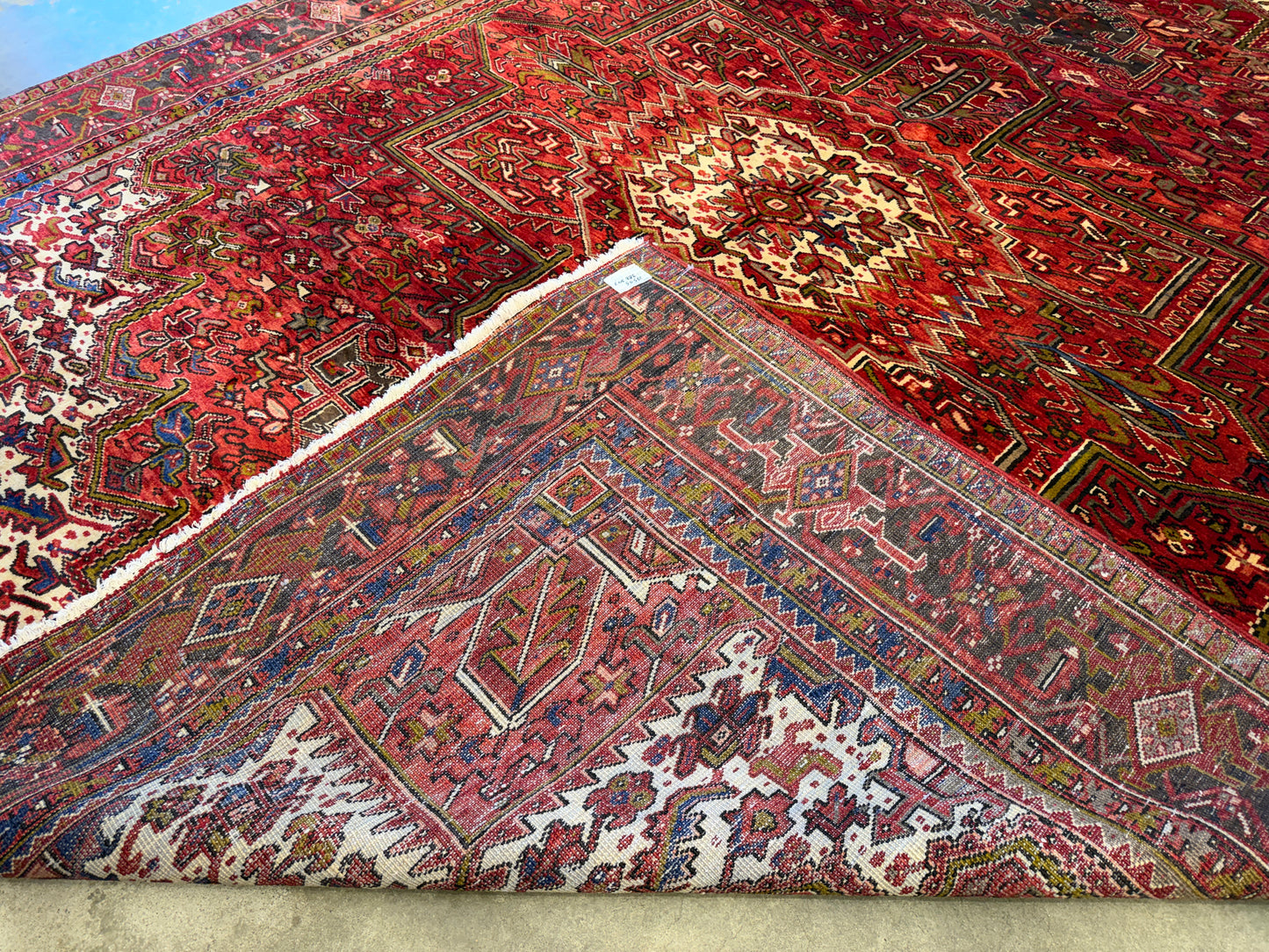 10’1”x12’9” Hand-Knotted Persian Heriz Area Rug