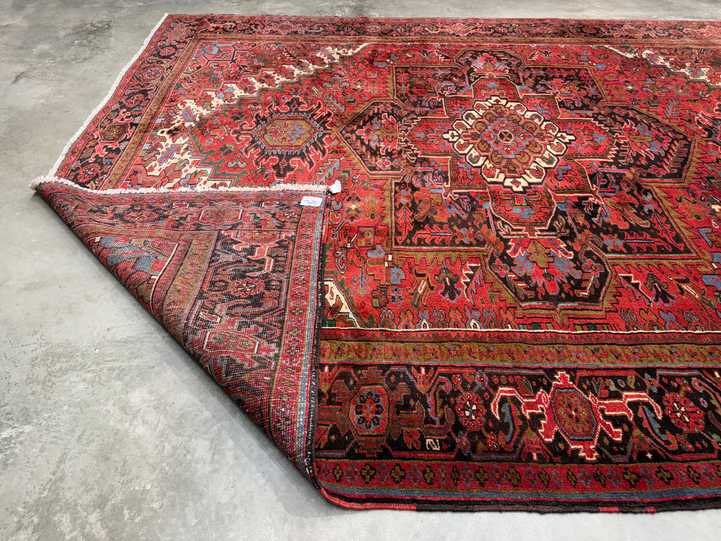 10’1”x12’6” Hand-Knotted Persian Heriz Area Rug