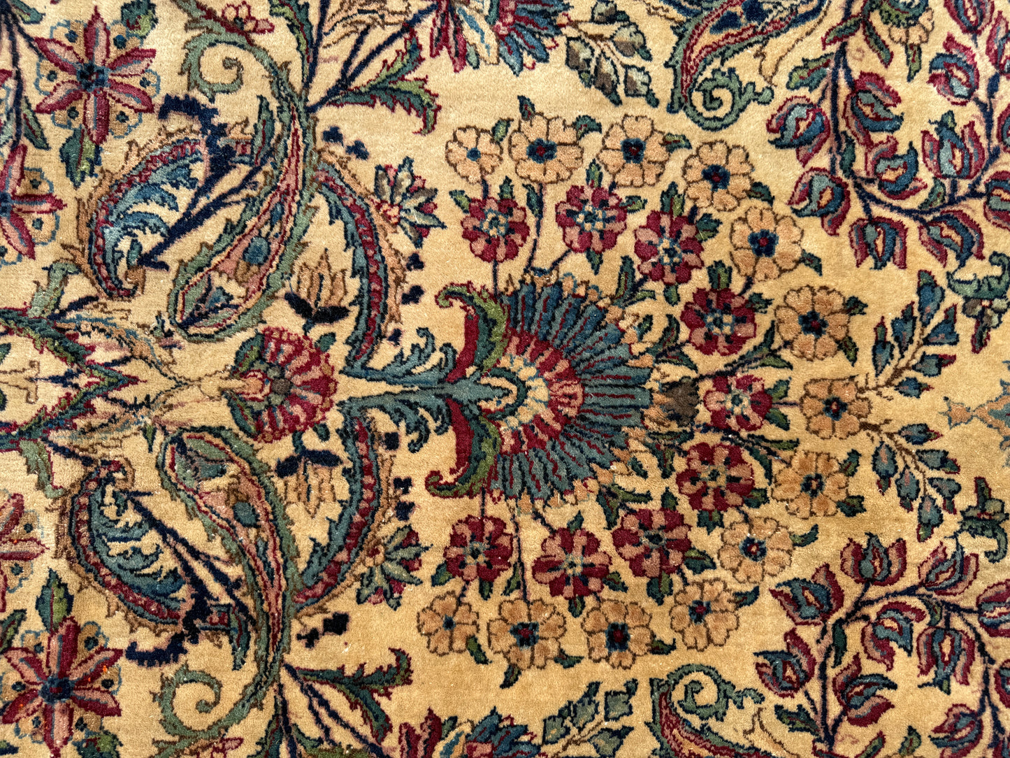 Hand-Knotted 60 Raj Persian Lavar Kerman Rug (As-Is)- 13’10”x19’11”