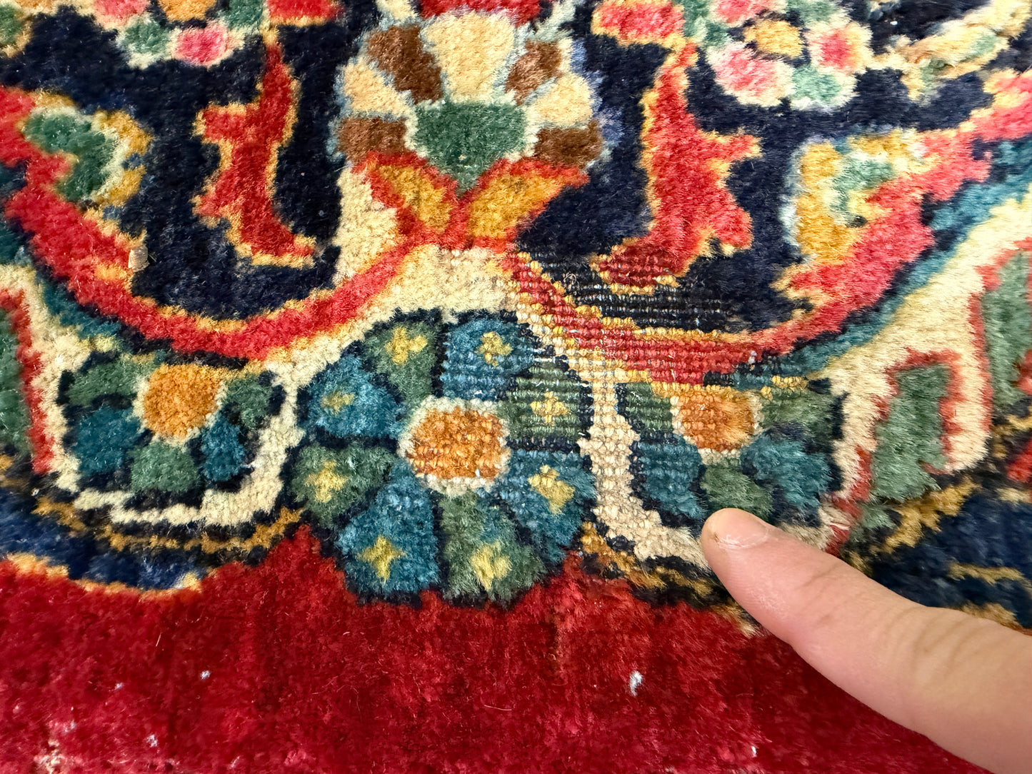 10’10”x15’6” Antique Hand-Knotted Fine Kork Wool Persian Sarouk Area Rug Handmade