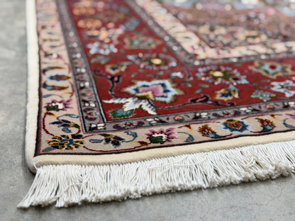 Hand-Knotted 50 Raj Persian Tabriz Rug - 6'9"x9'9"