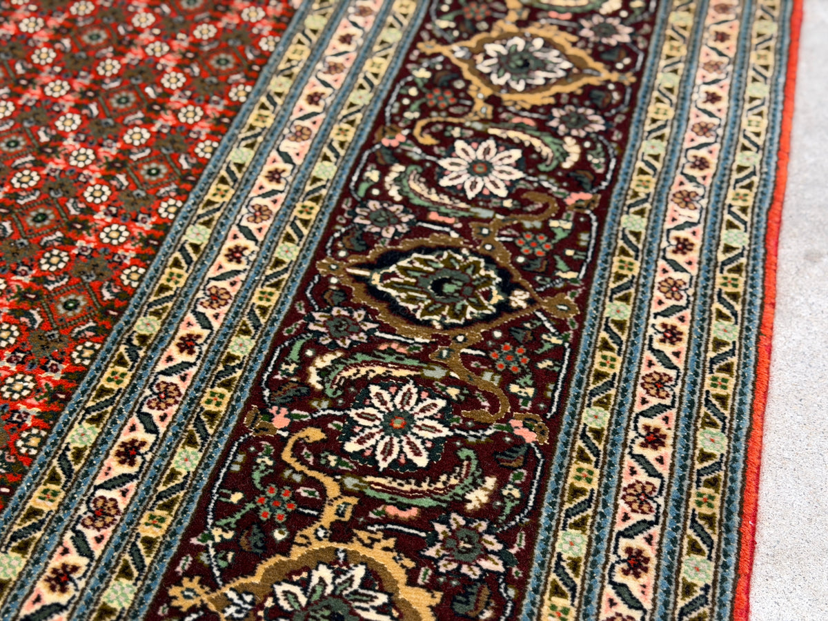 Hand-Knotted Persian Tabriz Mahi Rug - 6'6"x9'6"