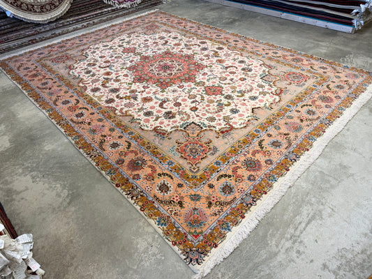 Hand-Knotted 70 Raj Persian Tabriz Rug - 10’x13’5”