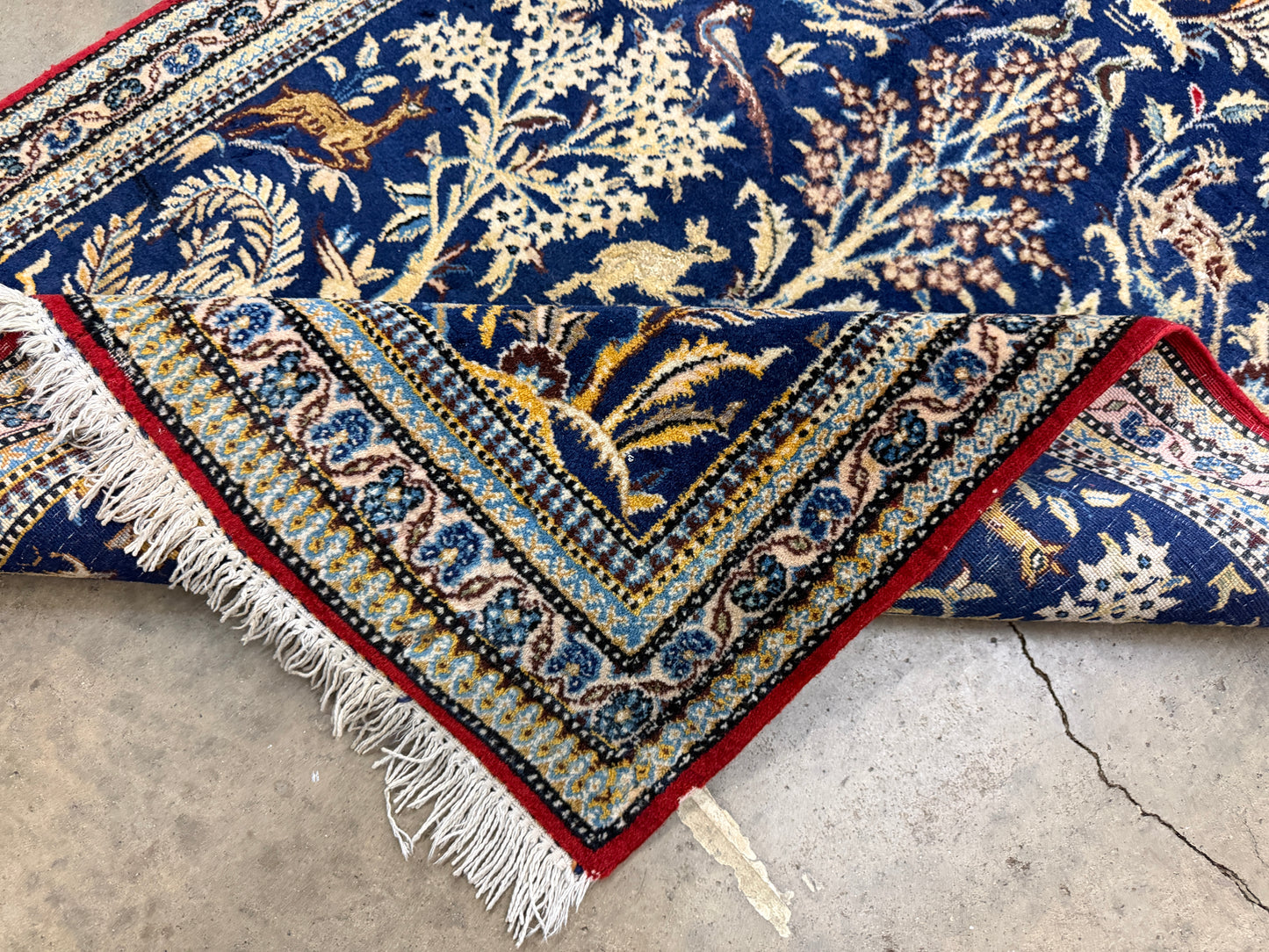 2’9”x4’2” Fine Antique Hand-Knotted Wool Kashan Tree of Life Persian Rug 2x4 Pictorial Handmade Carpet