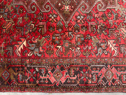 9’8”x12’6” Hand-Knotted Persian Heriz Area Rug