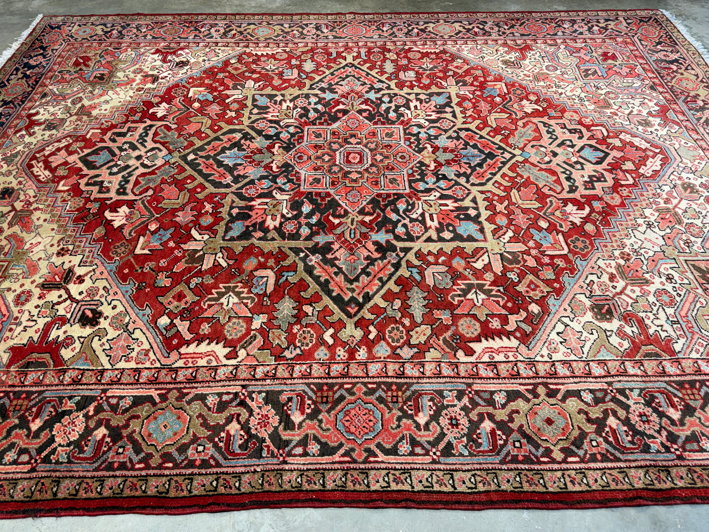 8’3”x11” Hand-Knotted Persian Heriz Wool Area Rug