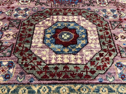 8’5”x9’10” Hand-Knotted Wool Mamluk Medallion Area Rug