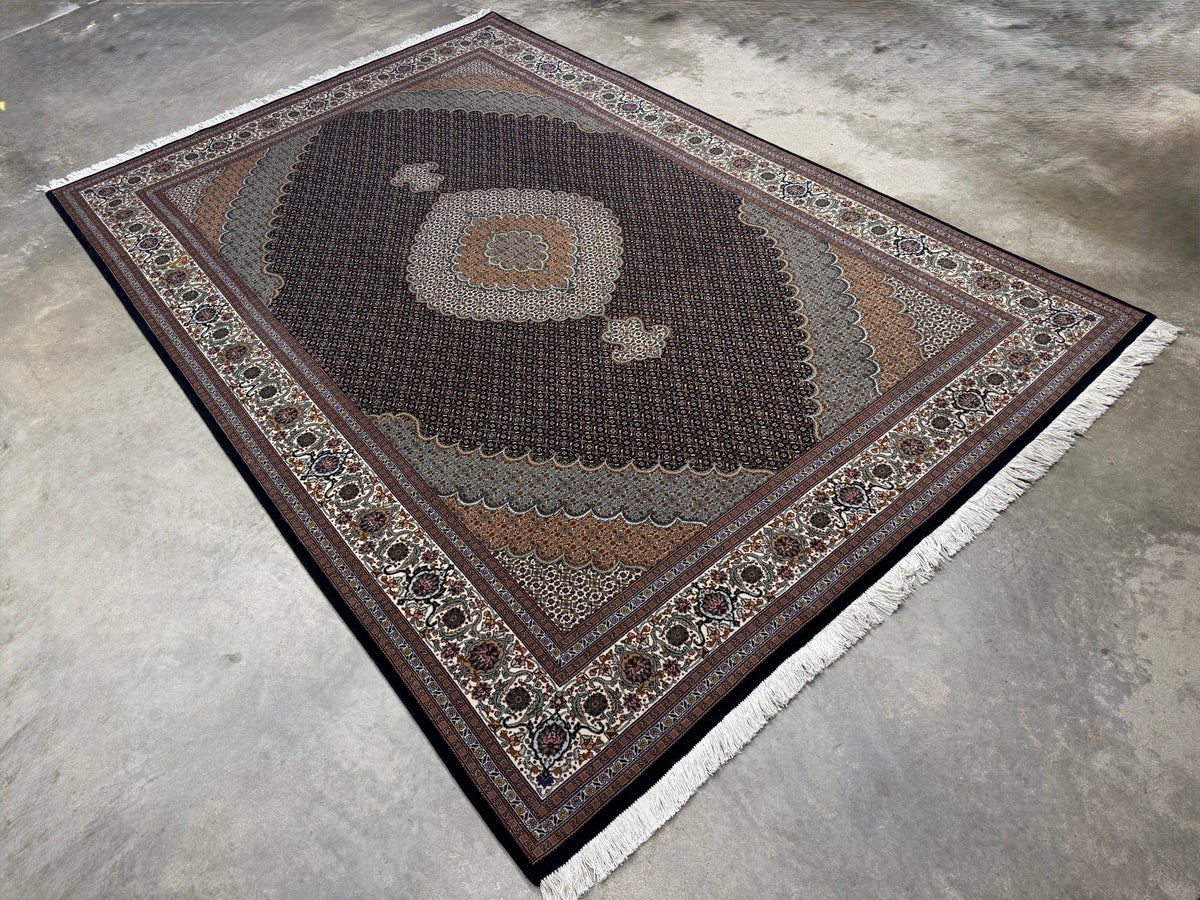 Hand-Knotted Persian Tabriz Mahi Rug - 6'8"x10'