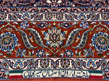 Hand-Knotted Persian Isfahan Rug - Signed Seirafian - 6'9"x9'10"