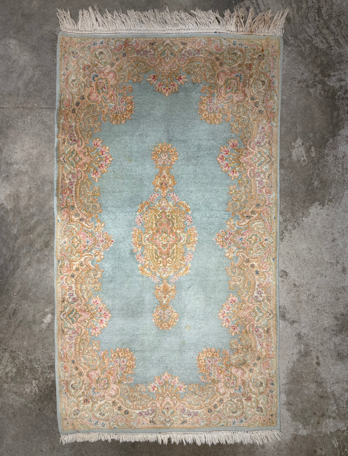 Antique Hand-Knotted Persian Kerman Rug - 3’11”x7’