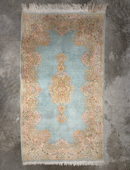 Antique Hand-Knotted Persian Kerman Rug - 3’11”x7’