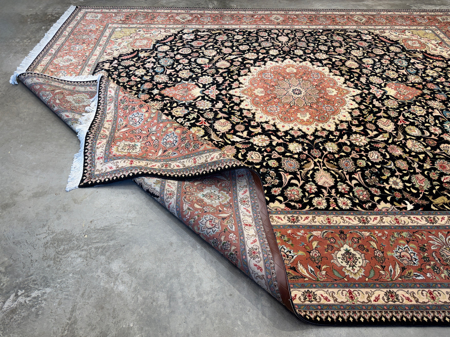 Hand-Knotted 60 Raj Persian Tabriz Rug - 10’x12’9”