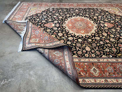 Hand-Knotted 60 Raj Persian Tabriz Rug - 10’x12’9”