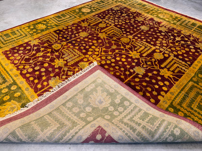8’1”x9’10” Hand-Knotted Wool Tibetian Area Rug
