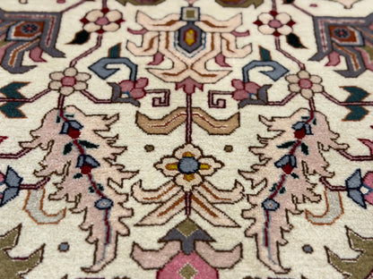 Hand-Knotted 60 Raj Persian Tabriz Heriz Rug - 6'8"x10'