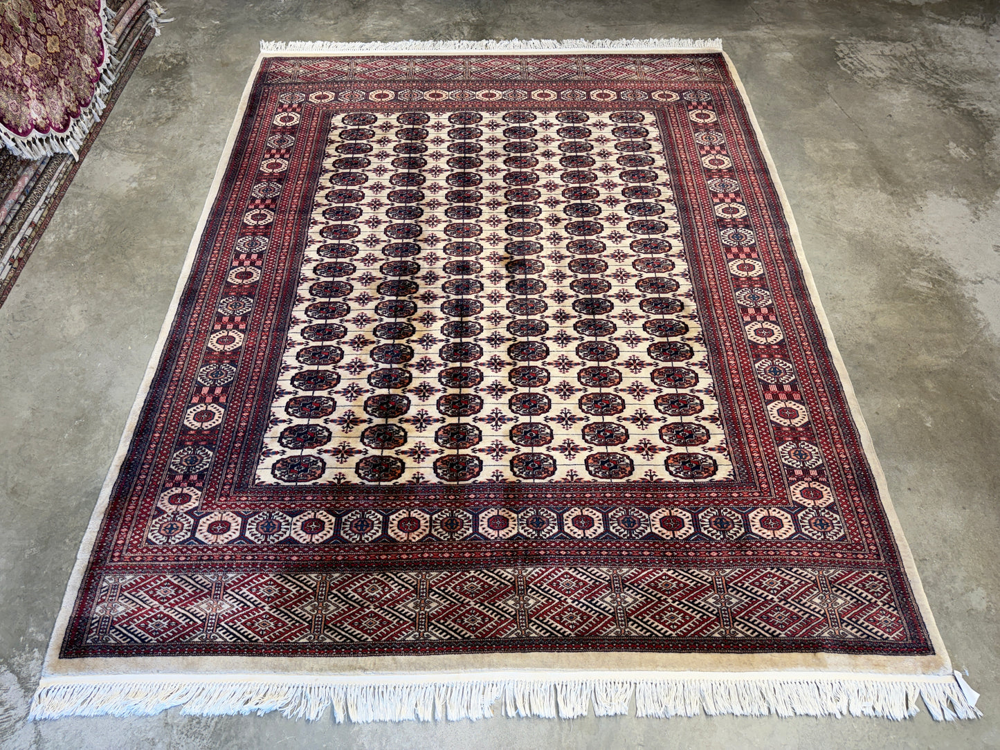 8’2”x10’2” Hand-Knotted Wool Bokhara Area Rug