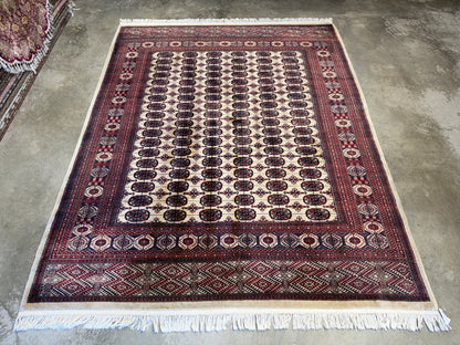8’2”x10’2” Hand-Knotted Wool Bokhara Area Rug