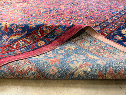 10’4”x16’4” Antique Hand-Knotted Fine Manchester Wool Persian Kashan Area Rug