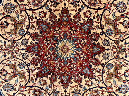 Hand-Knotted Persian Isfahan Rug - Signed Seirafian - 3’7”x5’9”