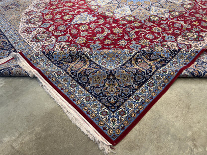 13’x16’10” Hand-Knotted Persian Isfahan Signed Asachi Area Rug