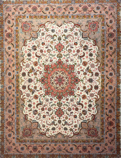 Hand-Knotted 70 Raj Persian Tabriz Rug - 10’x13’5”