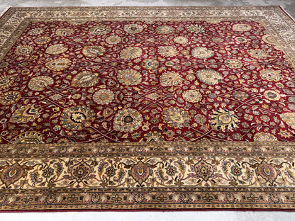 8’9”x12’3” Hand-Knotted Very Fine Wool Agra Area Rug 50 Raj