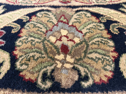 10’2” Diameter Hand-Knotted Wool Indian Round Oriental Rug - 10x10 Handmade Carpet