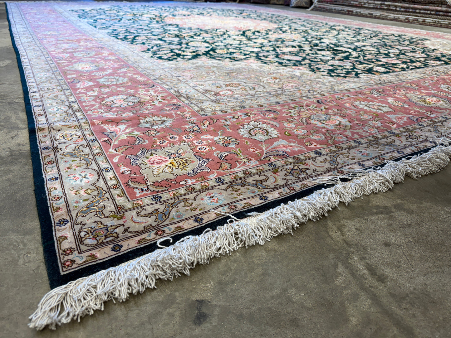 Hand-Knotted 70 Raj Persian Tabriz Rug - 11’6”x16’7”
