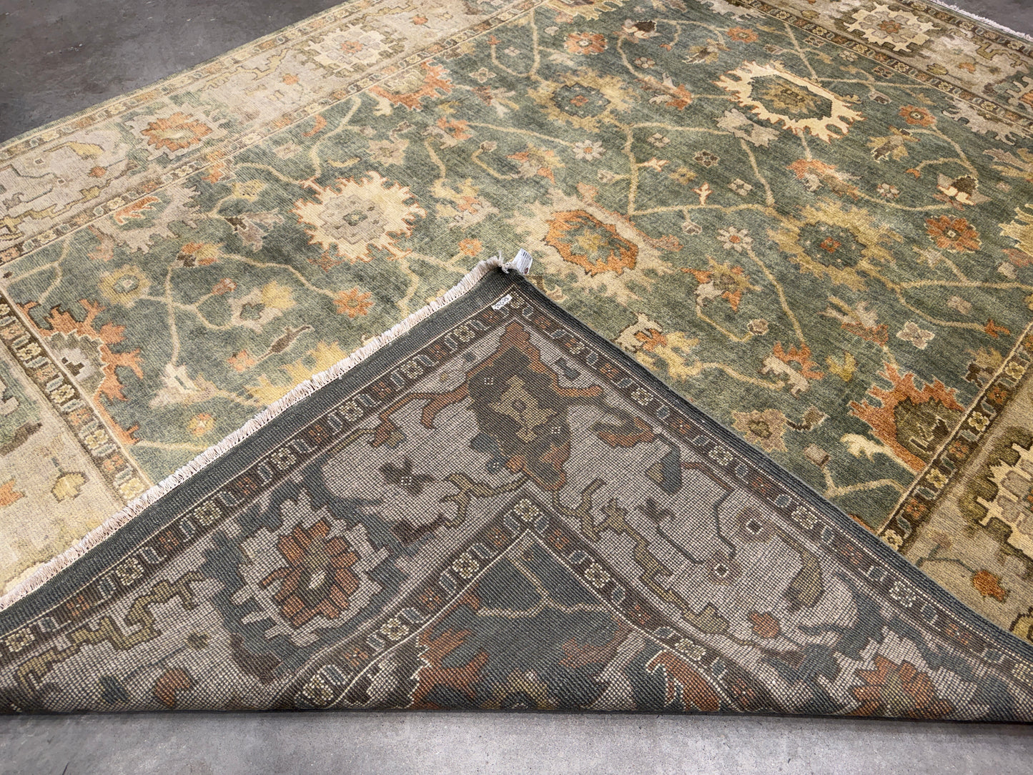8’x10’ Hand-Knotted Wool Oushak Area Rug