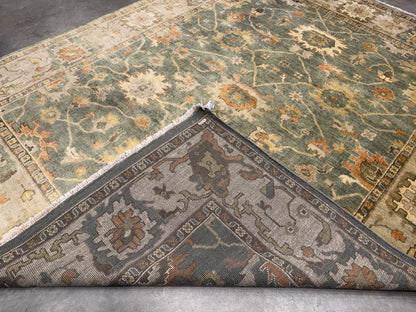 8’x10’ Hand-Knotted Wool Oushak Area Rug