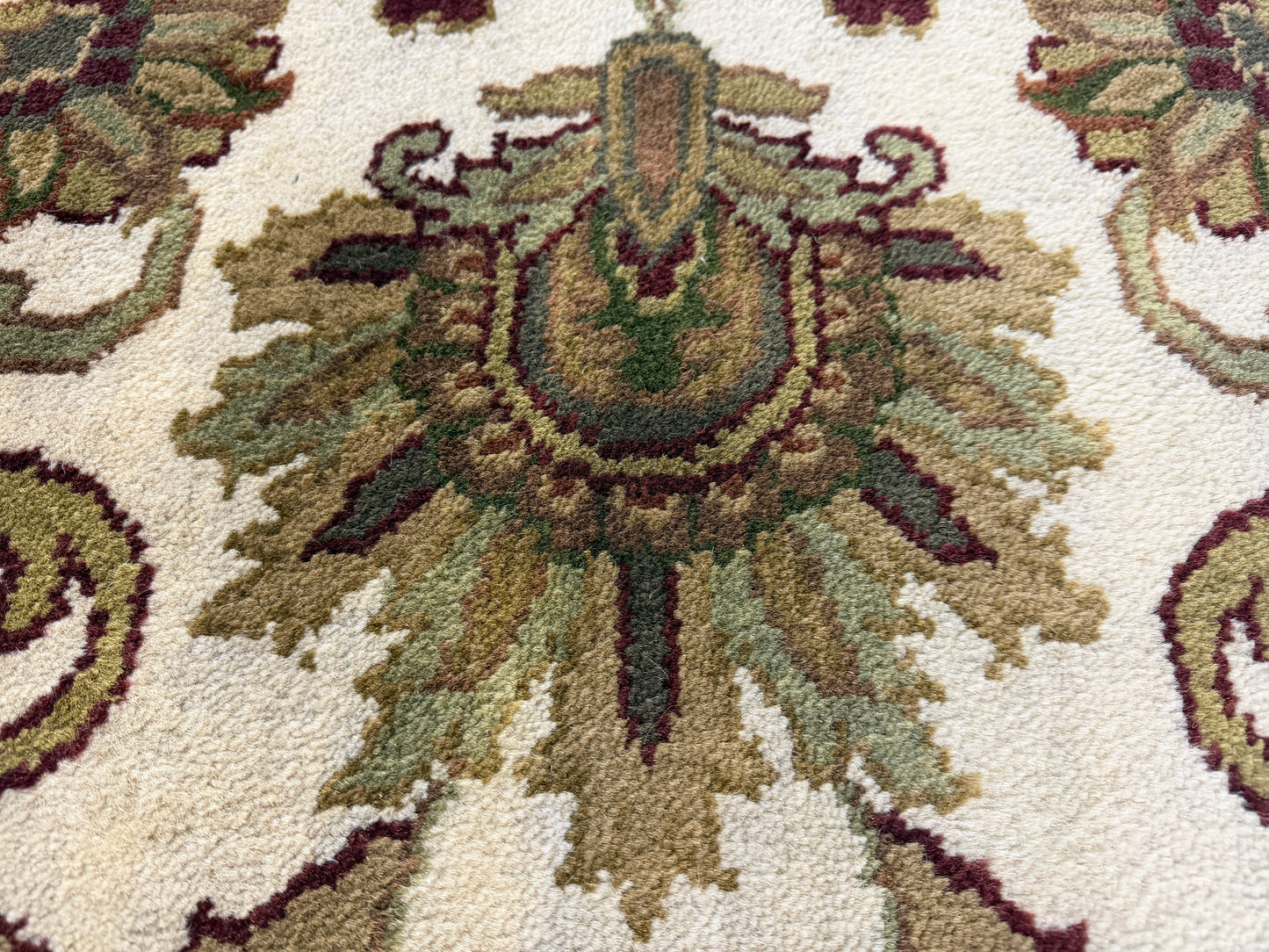 8’ Diameter Hand-Knotted Wool Indian Round Oriental Rug - 8x8 Handmade Carpet