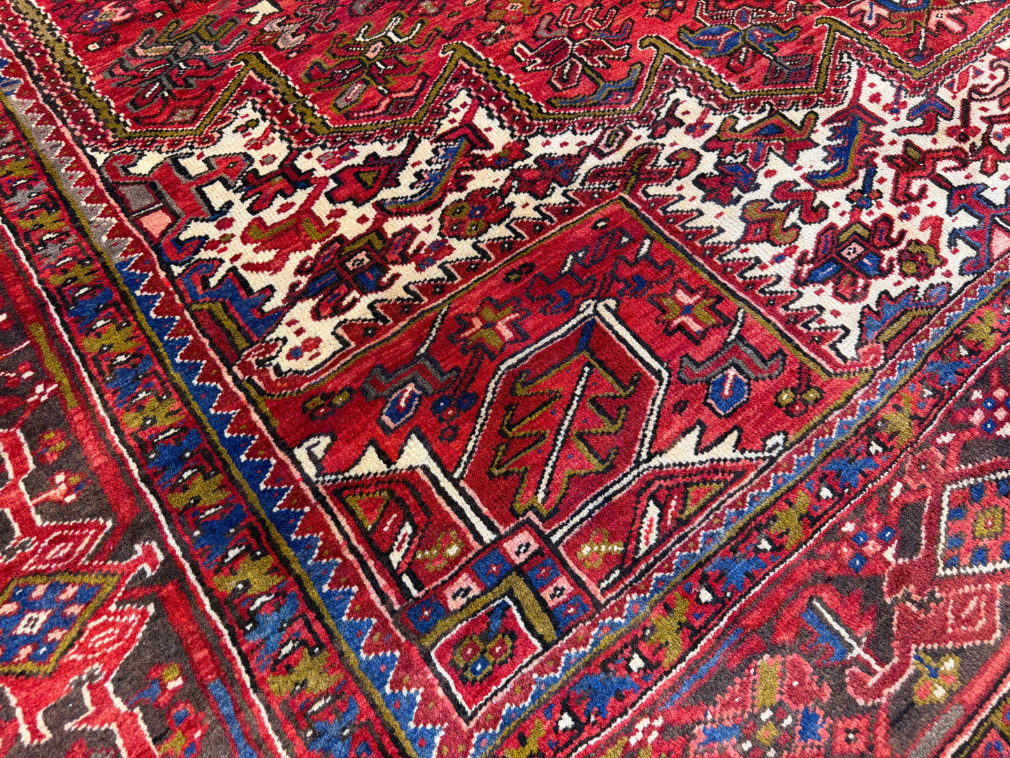 10’1”x12’9” Hand-Knotted Persian Heriz Area Rug