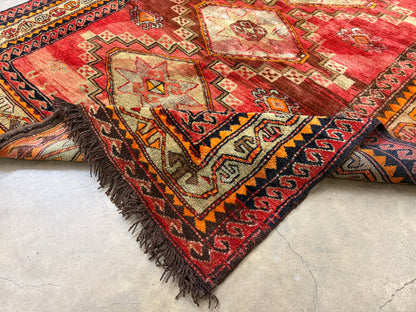 5’7”x10’7” Antique Hand-Knotted Wool Russian Kazak Oriental Rug 5x10 Handmade Carpet