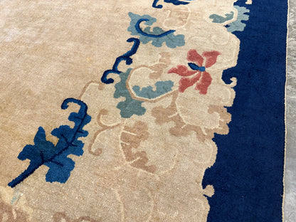 10’1”x13’8” Antique Hand-Knotted Chinese Art Deco Nichols Area Rug