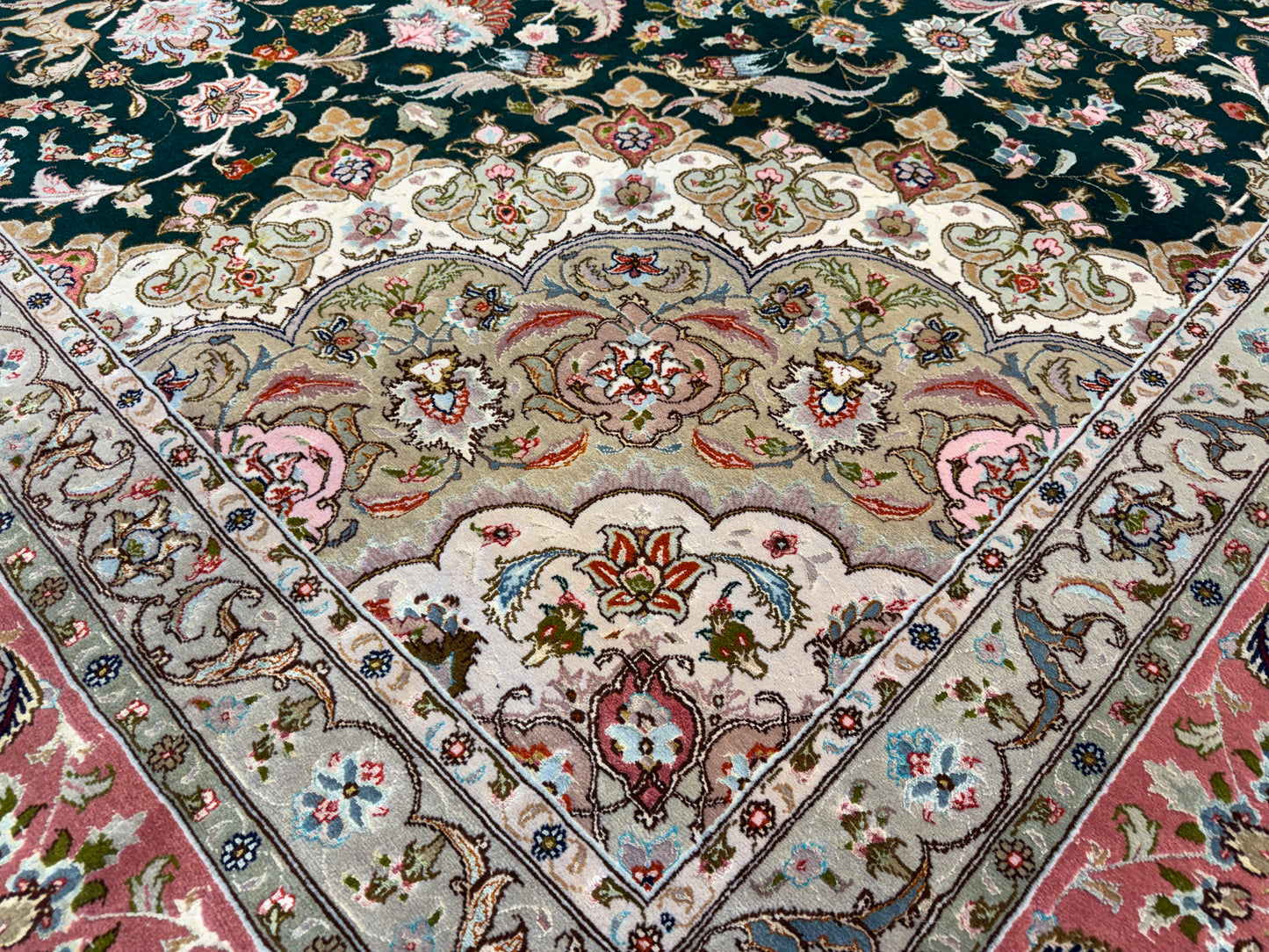 Hand-Knotted 70 Raj Persian Tabriz Rug - 11’6”x16’7”