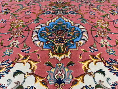 8’2”x11’8” Hand-Knotted 80 Raj Persian Tabriz Rug - Signed
