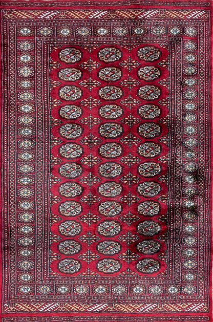 Hand-Knotted Bokhara Rug - 4’2”x6’3”