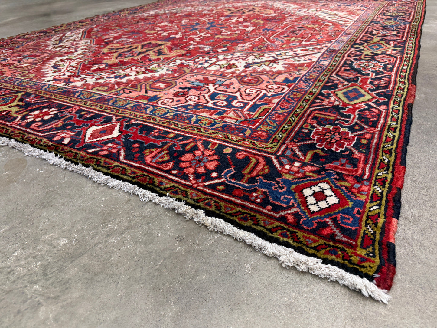 Hand-Knotted Persian Heriz Rug - 7’9”x9’6”