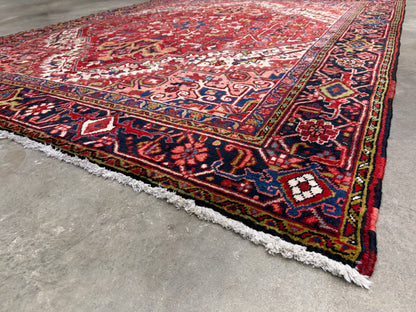 Hand-Knotted Persian Heriz Rug - 7’9”x9’6”