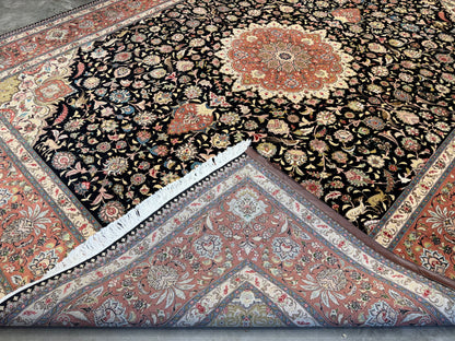Hand-Knotted 60 Raj Persian Tabriz Rug - 10’x12’9”