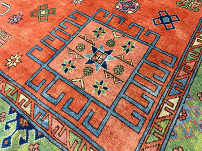 8’10”x11’ Hand-Knotted Wool Kazak Area Rug
