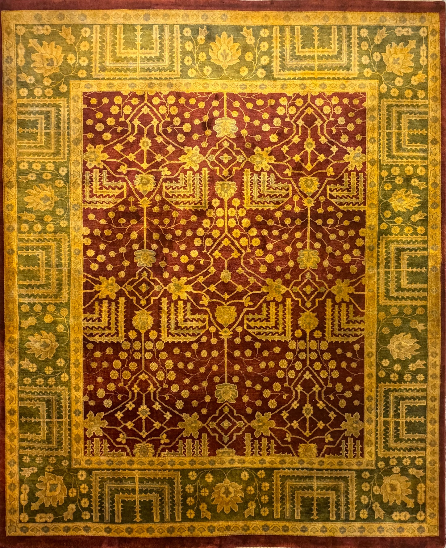 8’1”x9’10” Hand-Knotted Wool Tibetian Area Rug